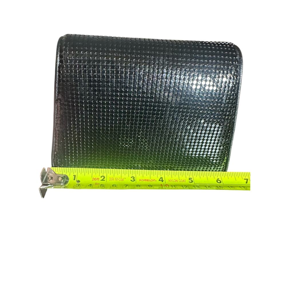 Vintage Whiting & Davis Purse Black Metal Mesh Flap Clutch Handbag chain strap - Picture 7 of 9